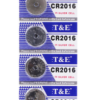 The T&E Lithium 3V Silver Cell Coin Battery CR2016 is a pack of five batteries, indicated by the product code CR2016TE. These are small, round coin cell batteries commonly used...