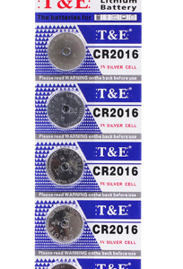 The T&E Lithium 3V Silver Cell Coin Battery CR2016 is a pack of five batteries, indicated by the product code CR2016TE. These are small, round coin cell batteries commonly used...