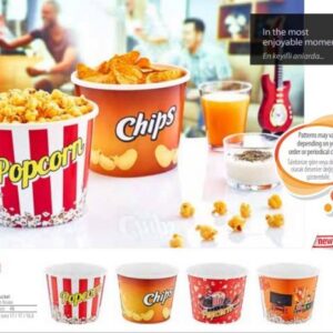 The Traditional Red Popcorn/Chips Bucket is a plastic container designed for home movie nights. It measures 17cm in height and 13cm in diameter, making it a suitable size for...