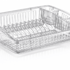 The Transparent Step Dish Drainer Rack with Tray D07106 is a kitchen accessory designed to efficiently organize and dry your dishes. It features a step-like design that allows...