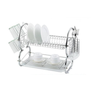 The Tristar 2 Tier Dish Drainer Cutlery Rack with Drip Tray in Silver is a kitchen accessory designed to help organize and dry your dishes efficiently. It features a two-tier...