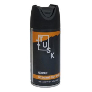 The Tusk Deodorant Body Spray in the Orange variant is likely a personal care product designed to help keep you fresh and smelling good throughout the day. Each spray bottle...