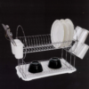 The Two Tier Chrome Dish Drainer NW6090 is a kitchen accessory designed to help organize and dry dishes efficiently. It features a two-tier design, providing ample space for...