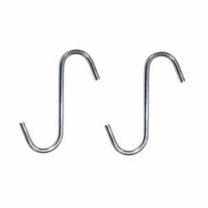 The Value Pack 'S' Hooks are 100mm in size and come zinc plated for durability. This pack includes 2 hooks, making it suitable for various uses in the kitchen or other areas...