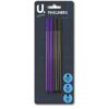 This appears to be a description for a set of fineliner pens designed for school, art, and crafts. The set includes four pens in total: two black and two blue. The product code...