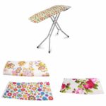 This appears to be a description of a cushioned fabric ironing board cover with dimensions of 140 x 50 cm. It is available in assorted designs and is priced at 2250 currency...
