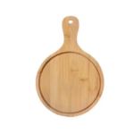 This appears to be a product listing or description for a wooden pizza plate or chopping board. The dimensions given are 22.5 cm by 34.5 cm with a thickness of 1 cm. The product...