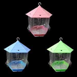 This cage is typically used as a home for small birds like finches or canaries and is suitable for indoor use. The metal construction ensures durability and longevity, while the...