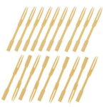 This product appears to be a pack of 100 mini wooden bamboo food picks, forks, or skewers, each measuring 9 cm in length. These are likely designed for use with appetizers,...