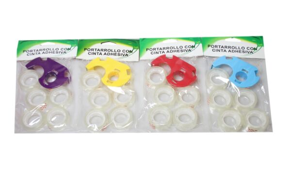 This product appears to be a pack of assorted color home office tapes along with a dispenser. It's likely designed for various uses in a home or office setting, such as sealing...