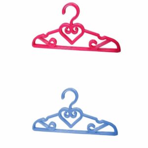 This product appears to be a pack of five plastic fancy designer hangers, each measuring 42 cm. These hangers come in assorted colors and designs, providing a decorative and...