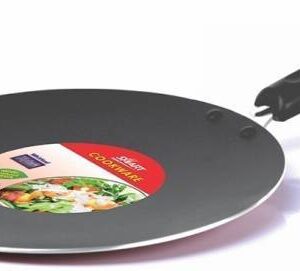 This product appears to be a round baking TAWA pan, which is typically used for cooking a variety of dishes, such as flatbreads, pancakes, or dosas. It is black in color and...