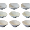 This product appears to be a set of small porcelain appetizer sauce dish bowls, each measuring 7 cm in diameter. The set includes three bowls with assorted designs. The product...