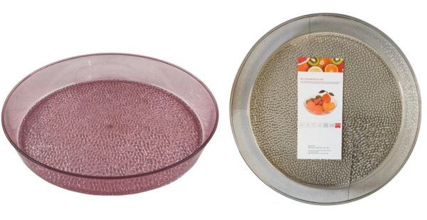 This product appears to be a versatile, transparent plastic item that can function as a coffee table, fruit bowl, or serving tray. It has a round shape with dimensions of 36 cm...