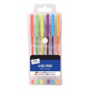 This refers to a bulk purchase of neon gel ink pens. Specifically, you're looking at a set where each pack contains 6 neon gel ink pens, and there are 12 such packs in a case....