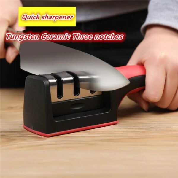 This sharpening tool is likely aimed at household use, making it a practical accessory for maintaining kitchen knives and ensuring they remain effective and safe to use