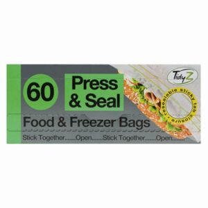 TIDYS Press & Seal Food and Freezer Bags - Pack of 60