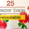 TIDYZ 25 Large Resealable Zip Slide Freezer Bags, Approximately 23cm x 25cm