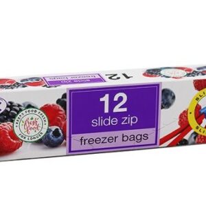 TIDYZ Slide Zip Freezer Bags 22 x 22 cm, Pack of 12