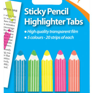 TIGER 100 Neon Sticky Pencil Highlighter Tabs