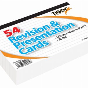 Tiger 6x4 Revision and Presentation White Cards, Pack of 54