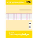 TIGER A4 Double Entry Ledger Book, 32 Pages