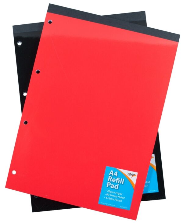 TIGER A4 Lined Refill Pad, Punched, 70 GSM, 80 Sheets