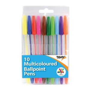 Tiger Assorted Colors Ballpoint Pens Pack of 10