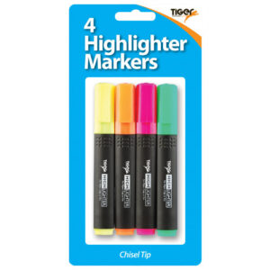 Tiger Highlighter Markers, Pack of 4