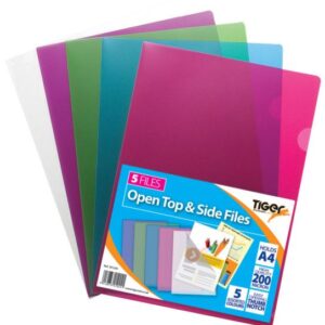 TIGER Open Top & Slide Files, Pack of 5