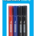 TIGER Permanent Marker with Chisel Tip, Pack of 4