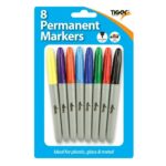 Tiger Slim Permanent Markers, Pack of 8