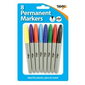 Tiger Slim Permanent Markers, Pack of 8