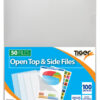 TIGER Transparent Open Top & Slide File Sleeves, Pack of 50