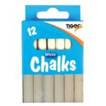 TIGER White Dustless Chalk, Pack of 12