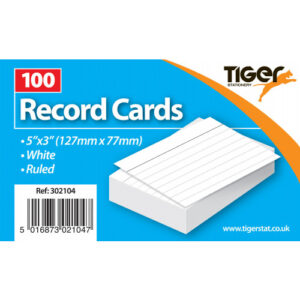 TIGER WHITE INDEX CARDS 5 X 3 INCHES, PACK OF 100 SHEETS