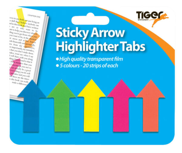 TIGER100 Neon Arrow Sticky Note Highlighter Tabs