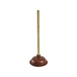 Toilet Plunger with Approximately 17cm Wide Wooden Handle