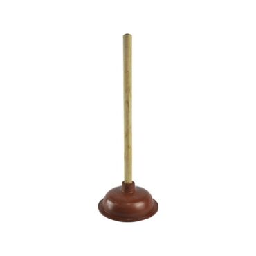 Toilet Plunger with Approximately 17cm Wide Wooden Handle