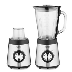 TOWER 500W Glass Jug Table Blender with Stainless Steel