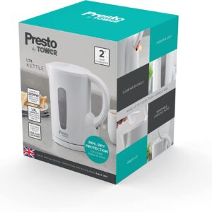 TOWER PRESTO 2200W 1.7L ELECTRIC KETTLE - WHITE