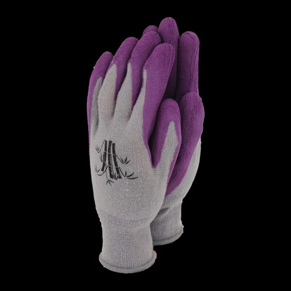 Town & Country Weed Master Bamboo Garden Gloves in Grape - Size Medium (8)