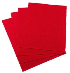 Traditional Red Ribbed Cotton Christmas Table Placemats for Party Decoration