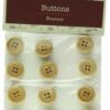 Traditional Round Wooden Buttons with 4 Holes