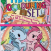 Travel Coloring Set for Girls: Unicorn and Mermaid Designs (2 Options)