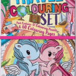 Travel Coloring Set for Girls: Unicorn and Mermaid Designs (2 Options)