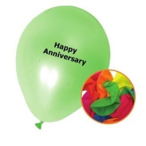 Twelve Assorted Color Happy Anniversary Balloons