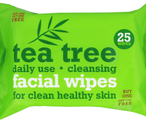 Twin Pack of 25 Tea Tree Cleansing Facial Wipes