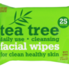 Twin Pack of 25 Tea Tree Cleansing Facial Wipes