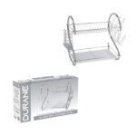**Two-Tier Design**: This dish drainer features two levels, which allows for maximum use of vertical space. The upper tier is typically used for holding plates, while the lower...